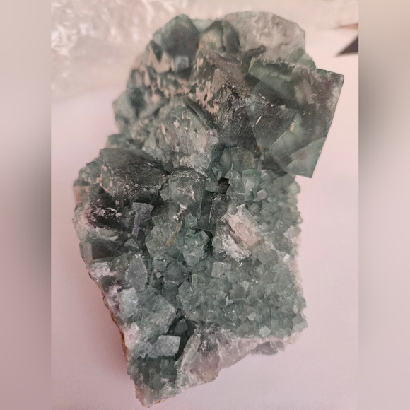 Green Flourite Crystal Cluster - Picture 4 of 4